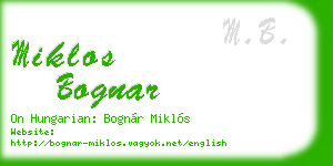 miklos bognar business card