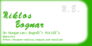 miklos bognar business card